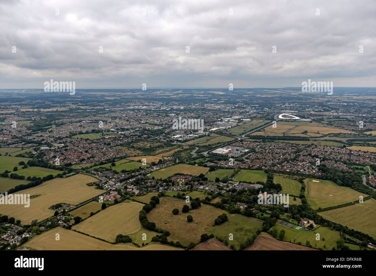 Aerial photograph of Ashford Kent Stock Photo