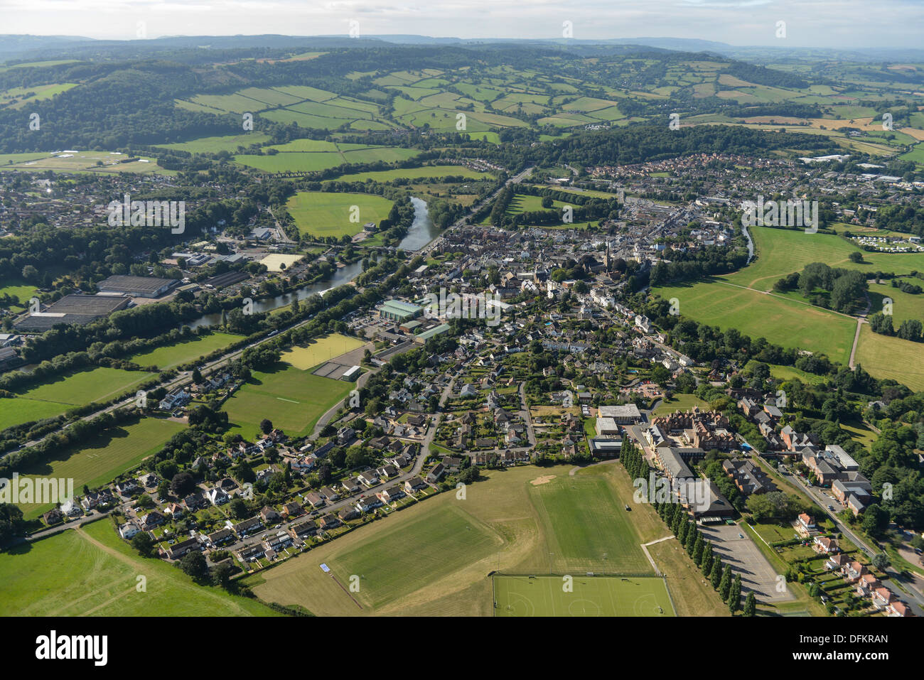Aerial photograph of Monmouth Wales Stock Photo
