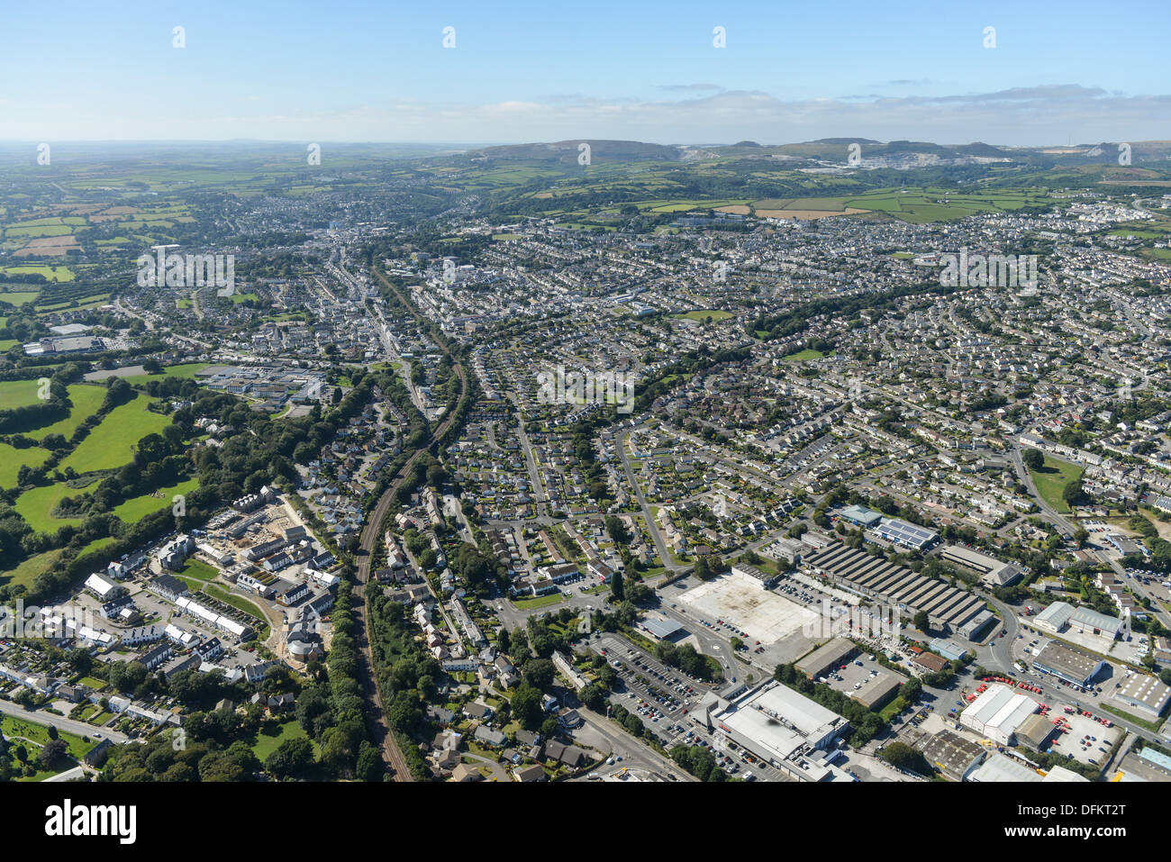 Aerial photograph of St Austell Cornwall Stock Photo