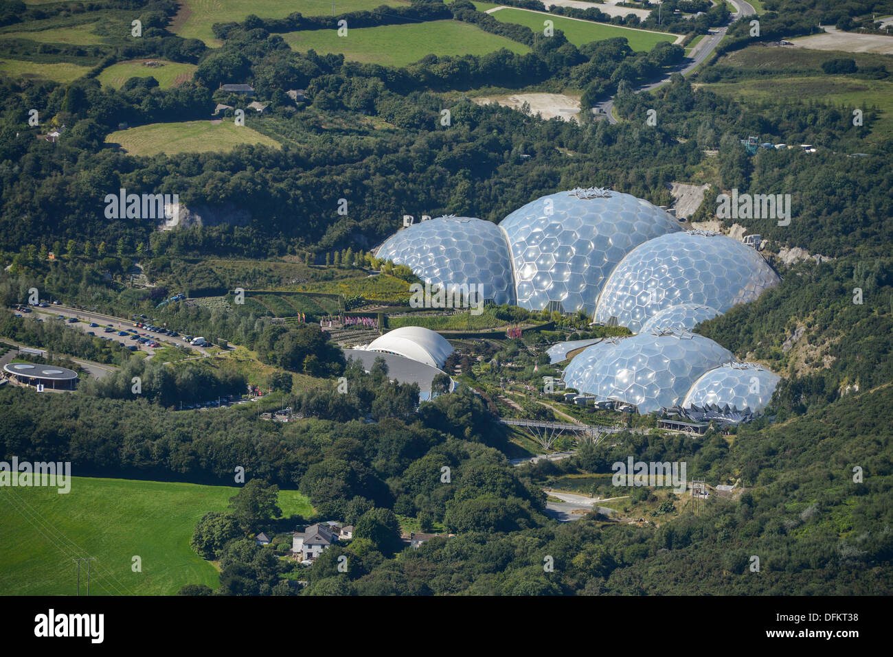 Aerial photograph of the Eden Project Stock Photo