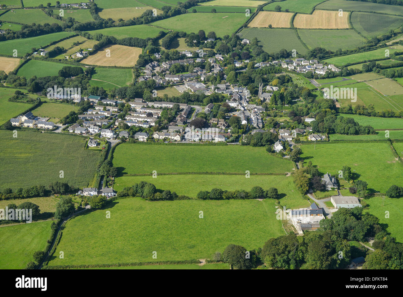 Aerial photograph of Buckland Monachorum, Devon Stock Photo Alamy