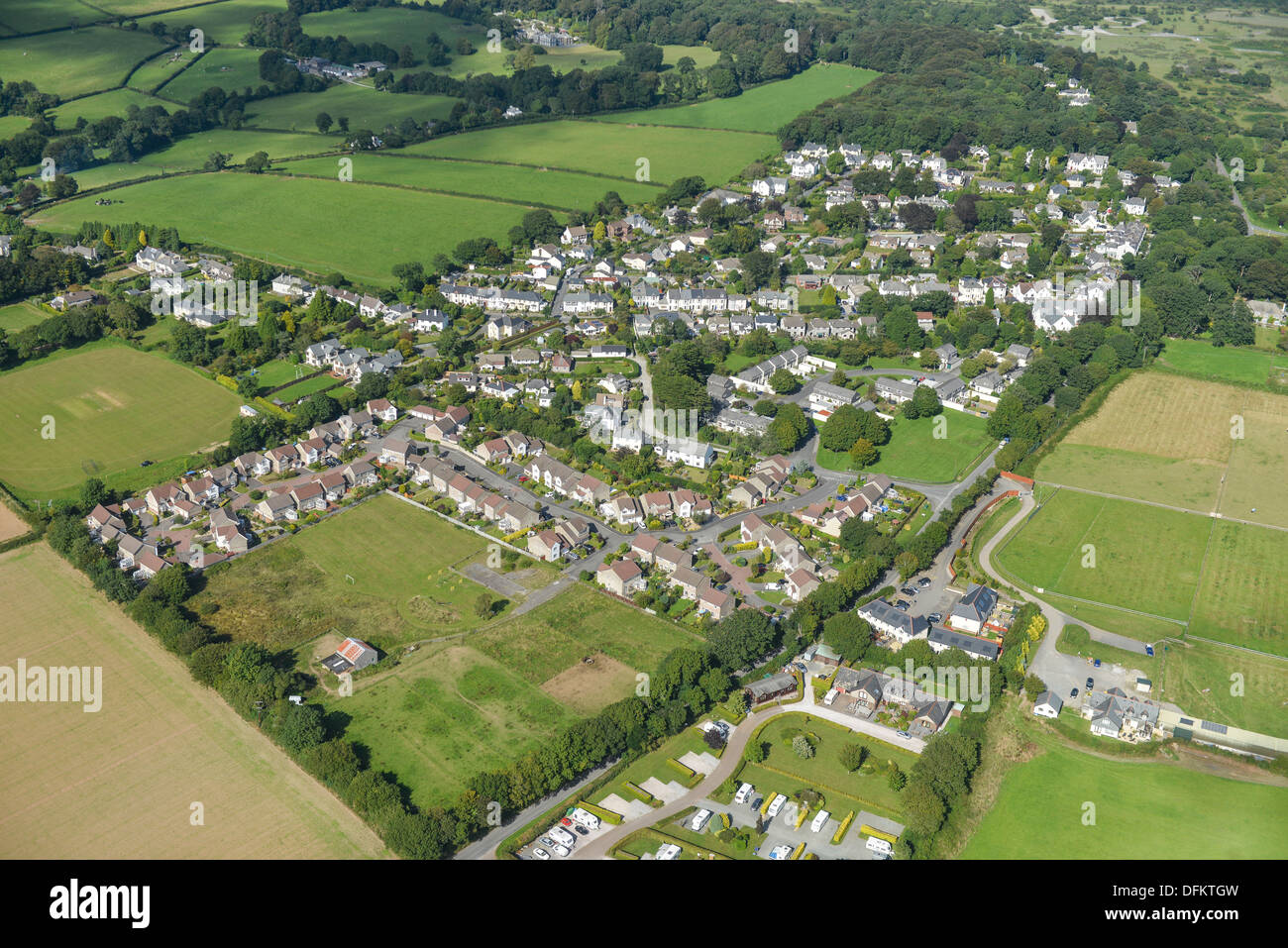 Aerial photograph of Crapstone, Devon. Stock Photo