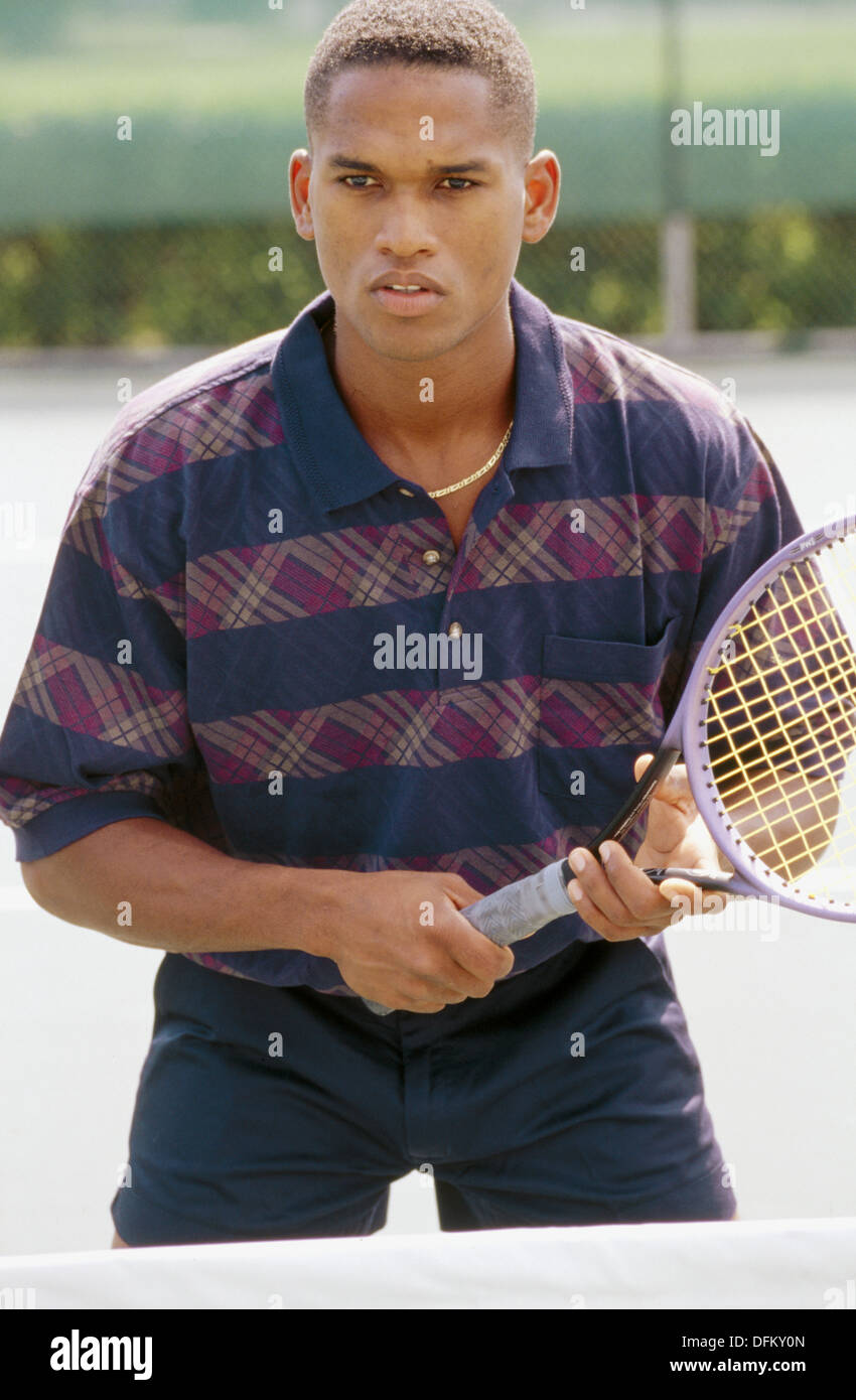 Black male tennis player hi-res stock photography and images - Alamy