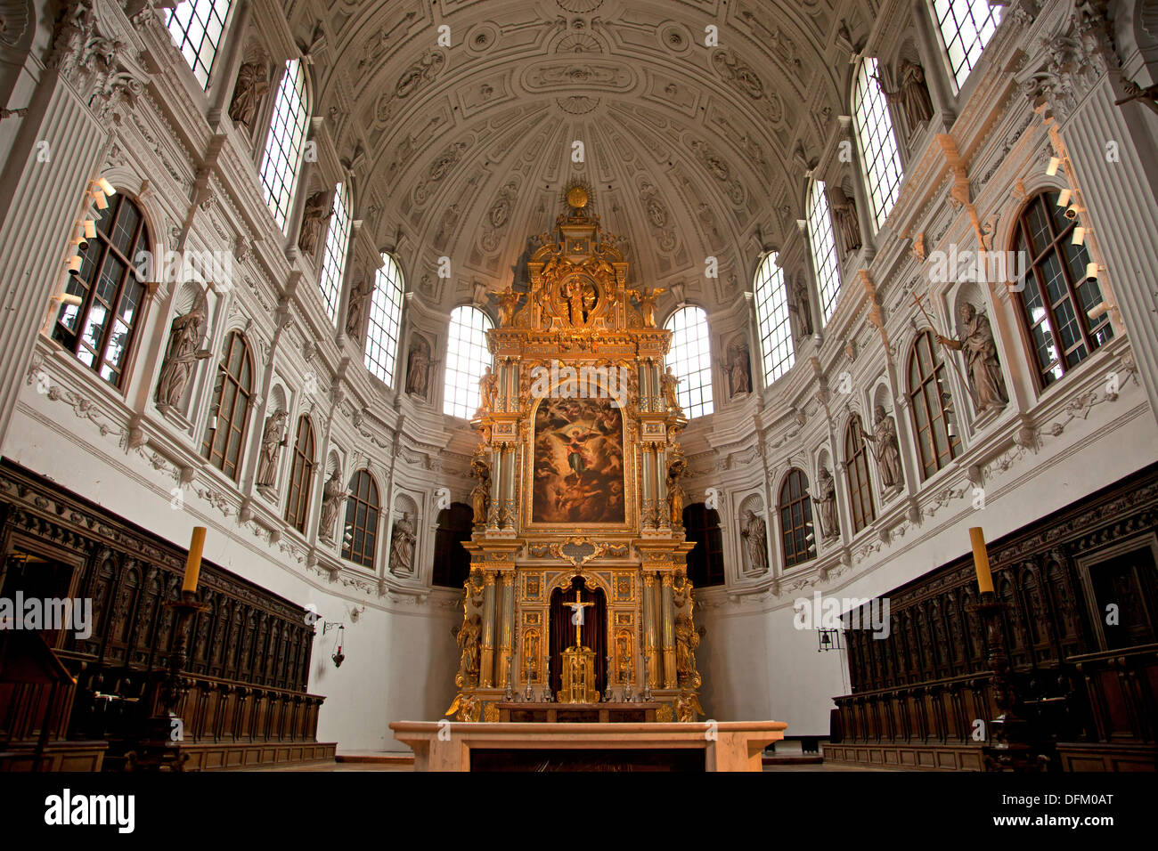 Interior of the catholic Jesuit church St. Michael in Munich, Bavaria, Germany Stock Photo