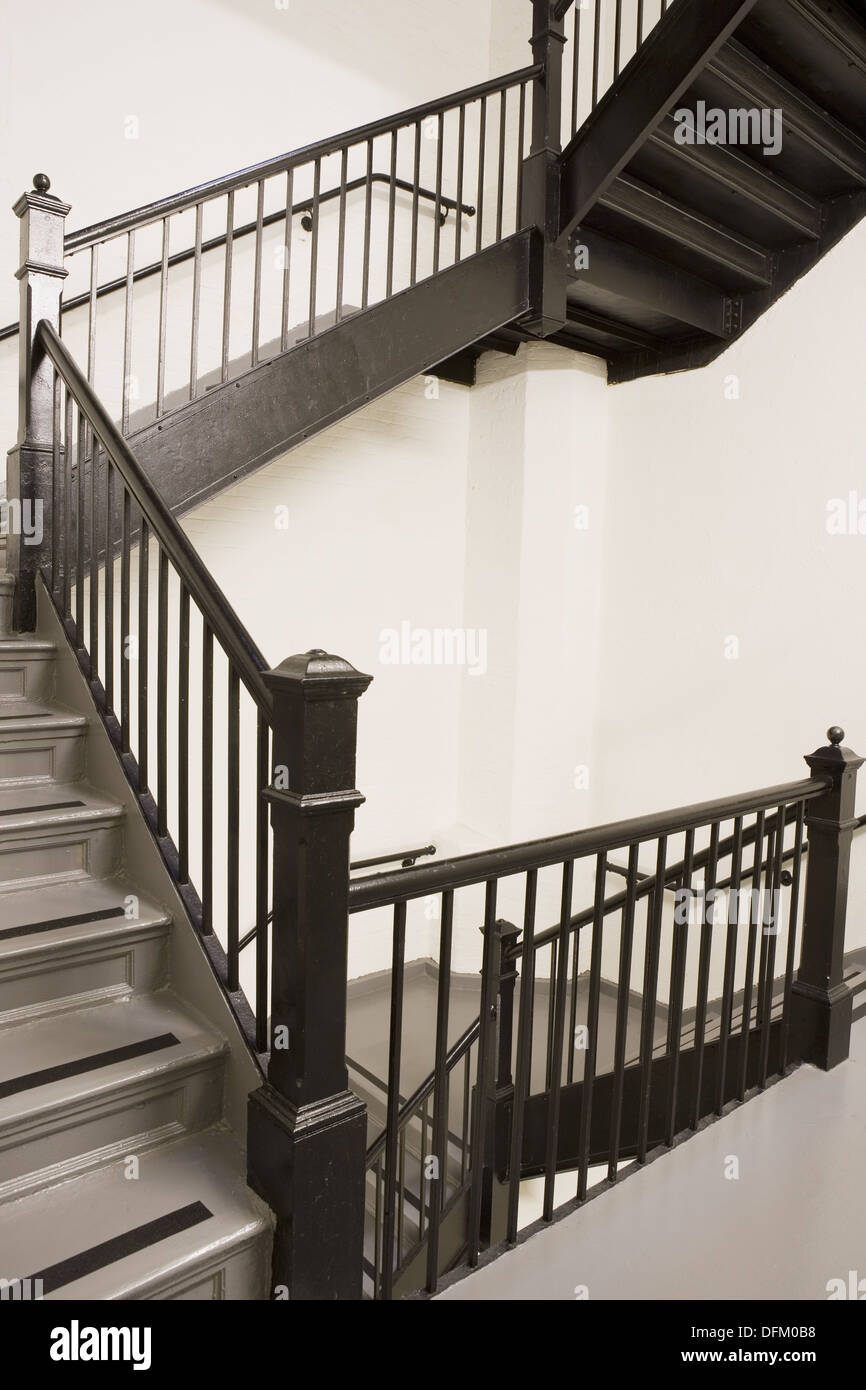 fire escape, stairwell, building 1890, cast iron, apartment building