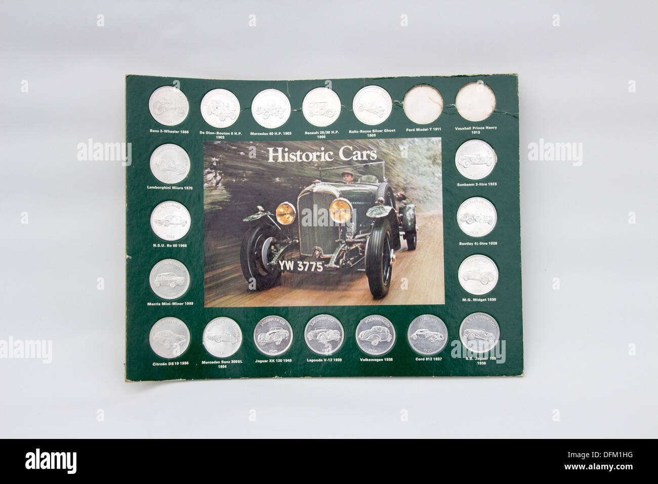 Historic cars coin collection Stock Photo - Alamy