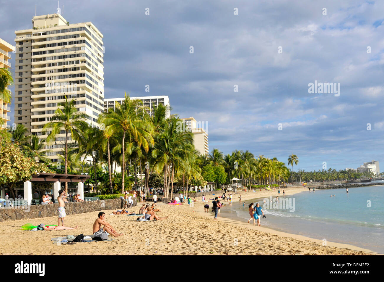 Waikiki beach enjoy the sun hi-res stock photography and images - Alamy