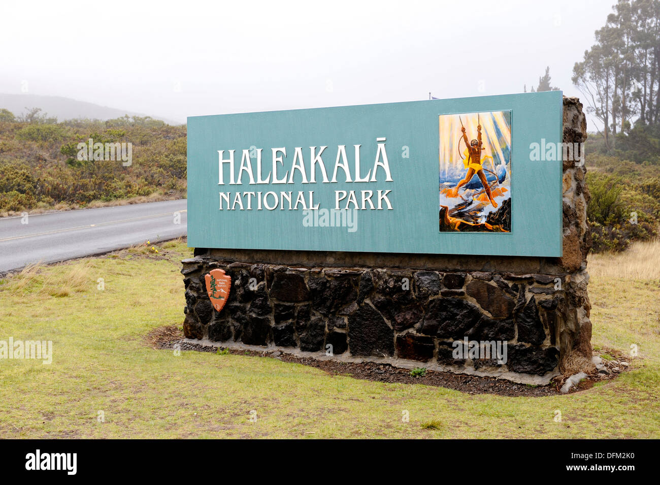 Entrance Haleakala National Park Maui Hawaii Volcano Crater Stock Photo