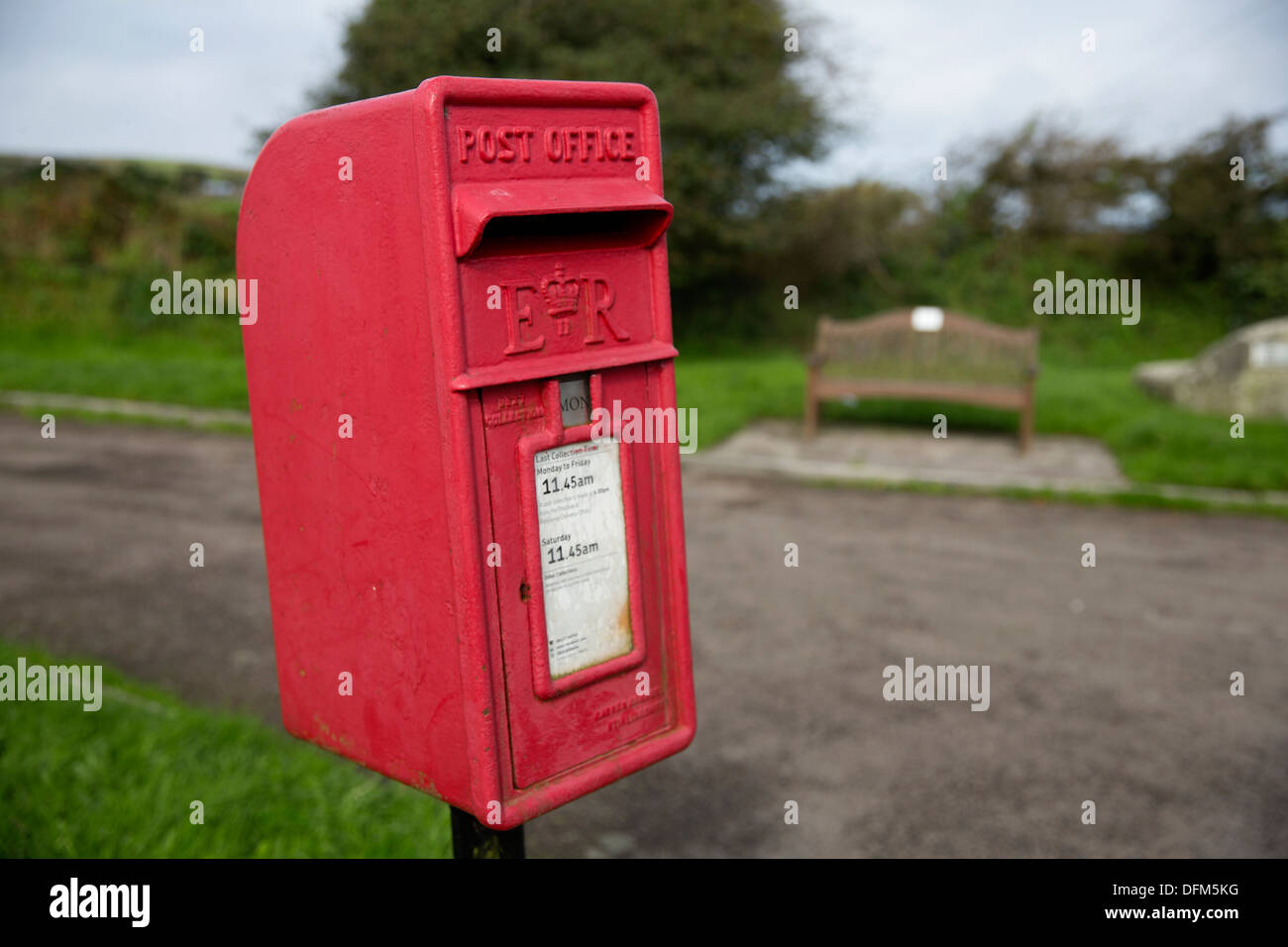 Cornish road side post box Newbridge Stock Photo