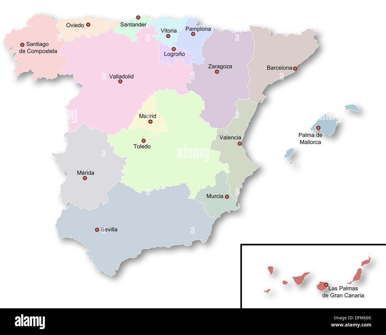 Map of Spain Stock Photo - Alamy