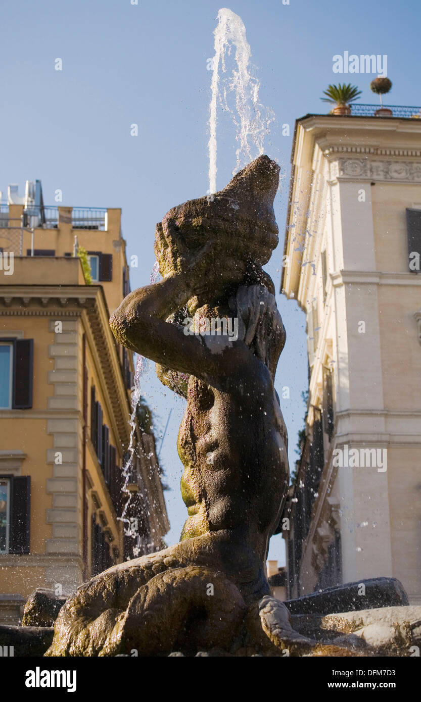 Fountain of Triton, Fontana del Tritone, Piazza Barberini, Rome, Italy ...