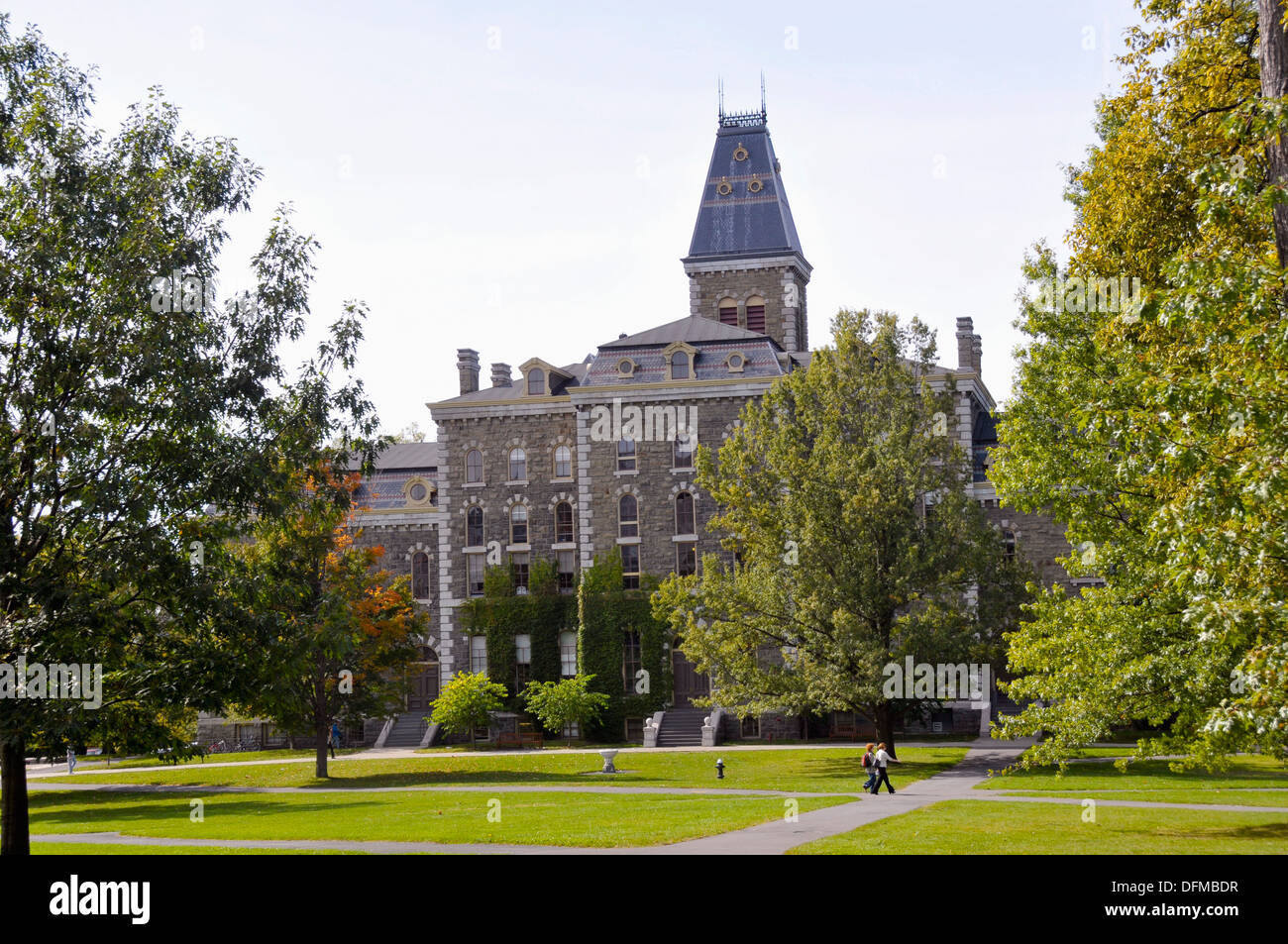 Students in Art Quad Cornell University Campus Ithaca New York Finger