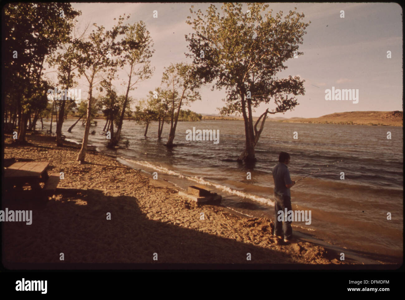 OVERFLOWING LAHONTAN RESERVOIR. LAHONTAN WAS BUILT TO STORE TRUCKEE