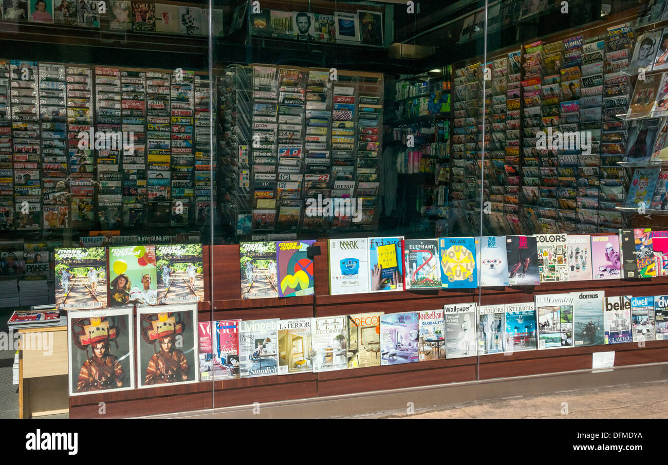 Magazine store on Lower East Side in New York City Stock Photo