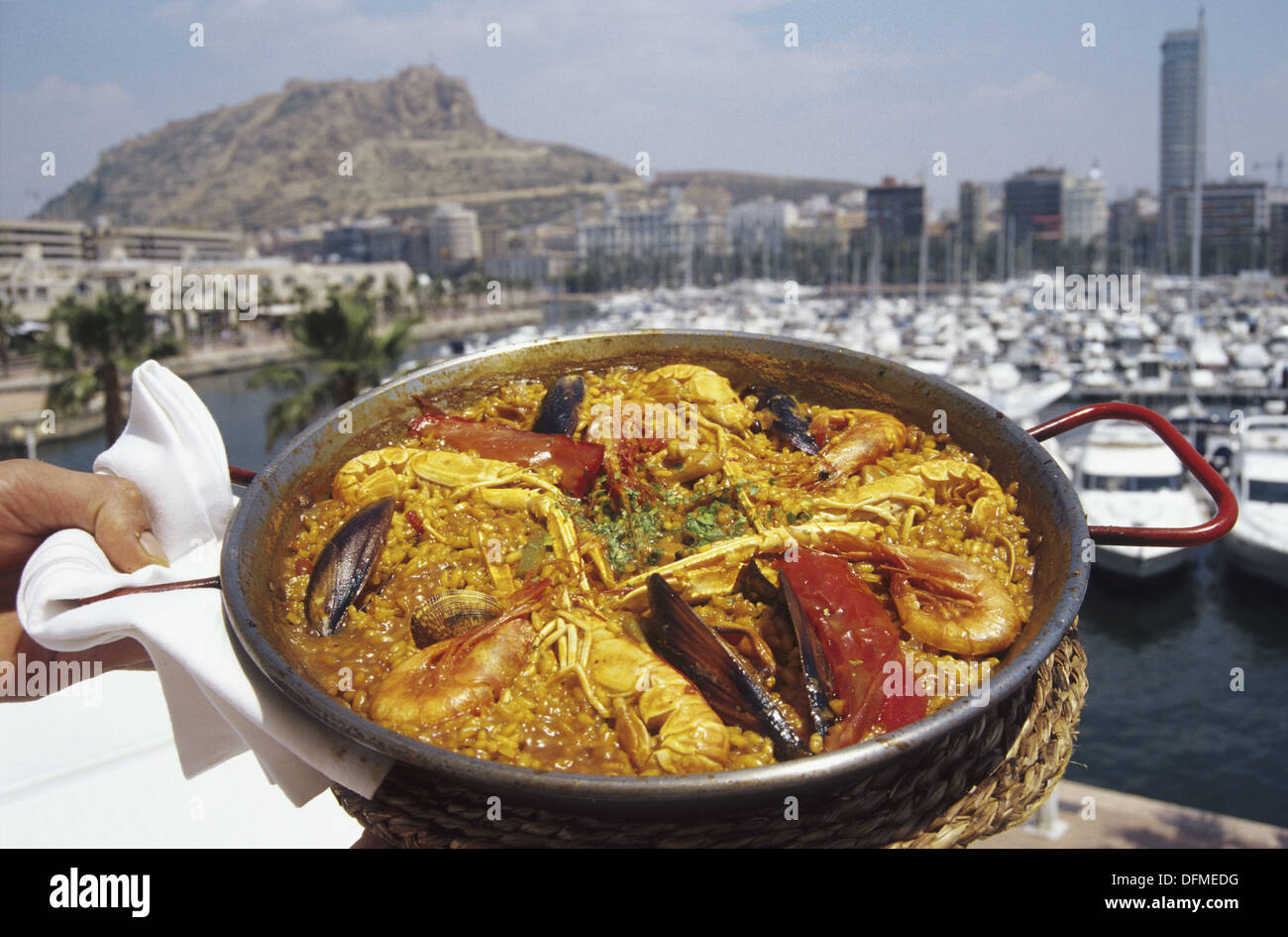 Seafood Paella in ´Los Titorros Restaurant´ at the harbour. Santa