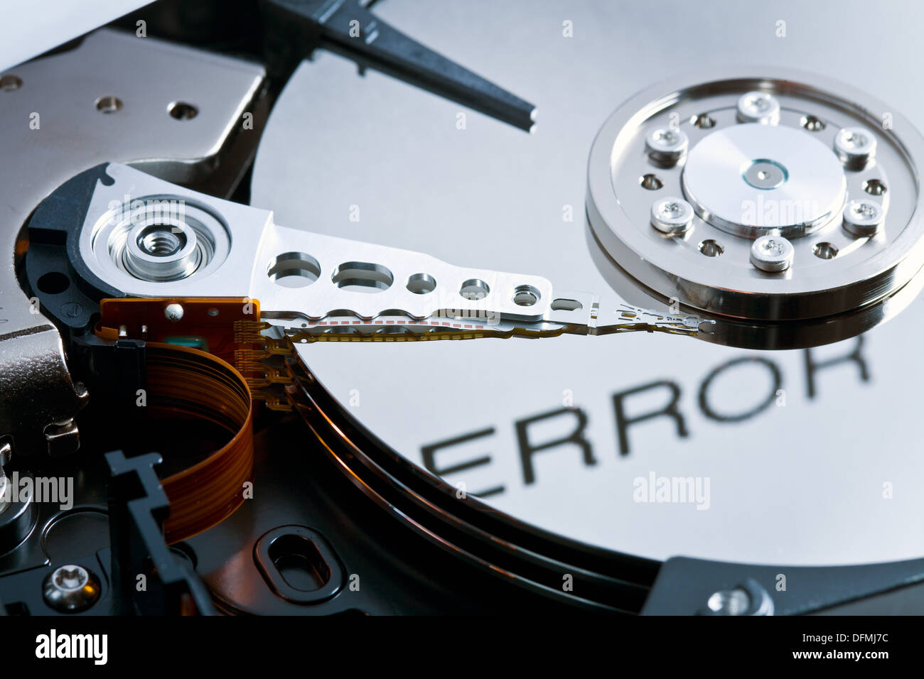 close up of error on hard disk Stock Photo