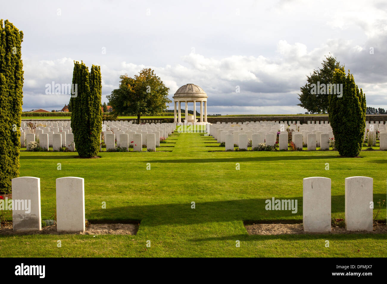 Bedford Woodcote ww1 cemetery Belgium Belgian World War One cemeteries Stock Photo