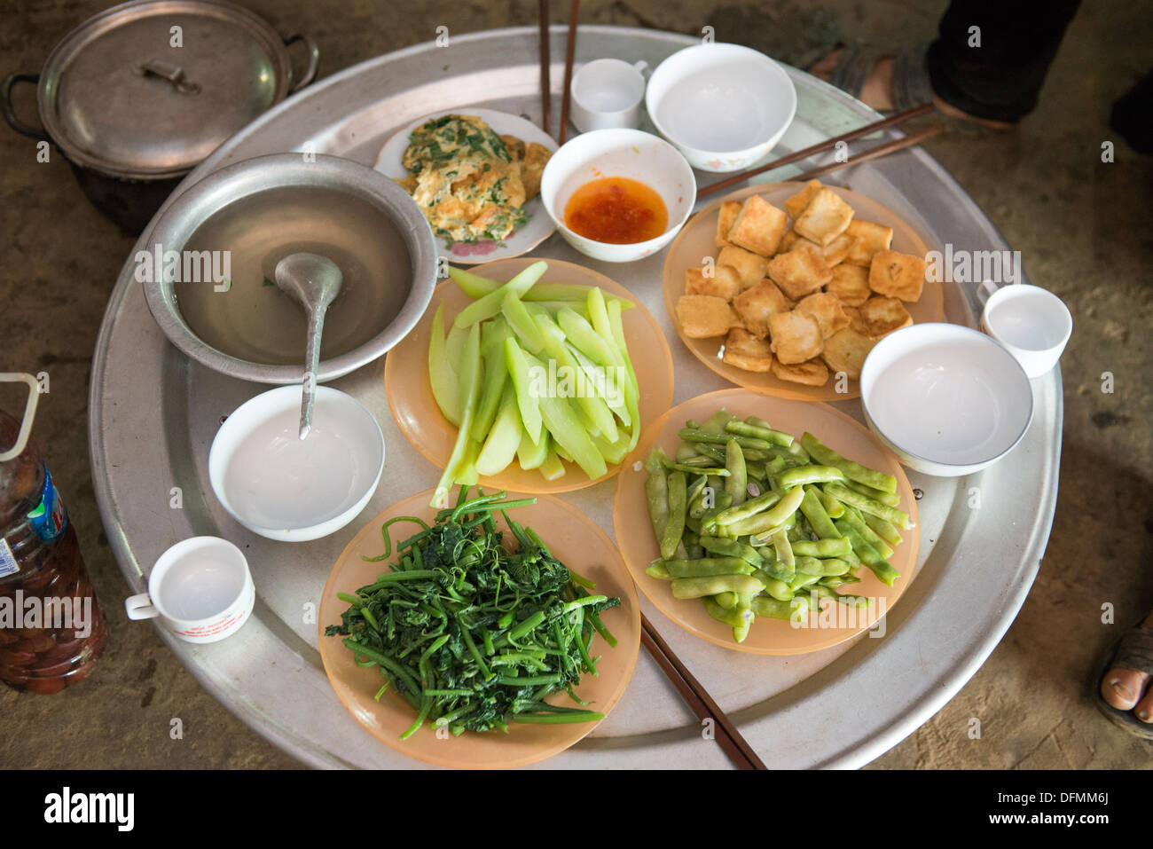 Minority Group Black Hmong S Lunch Table With Traditional Vegetable Dish Sa Pa Vietnam Stock Photo Alamy