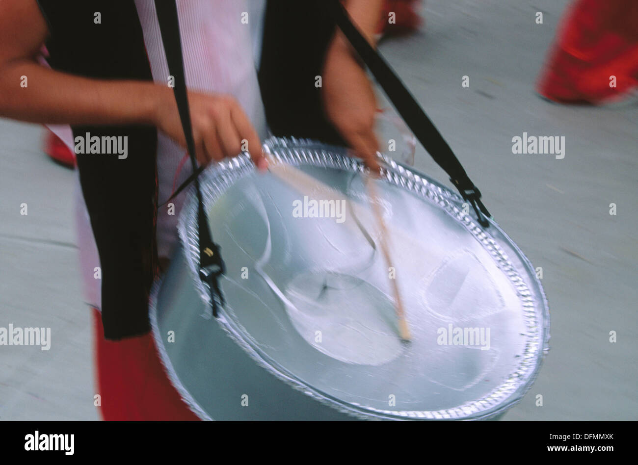 Playing steel pan during carnival. Trinidad and Tobago Stock Photo Alamy
