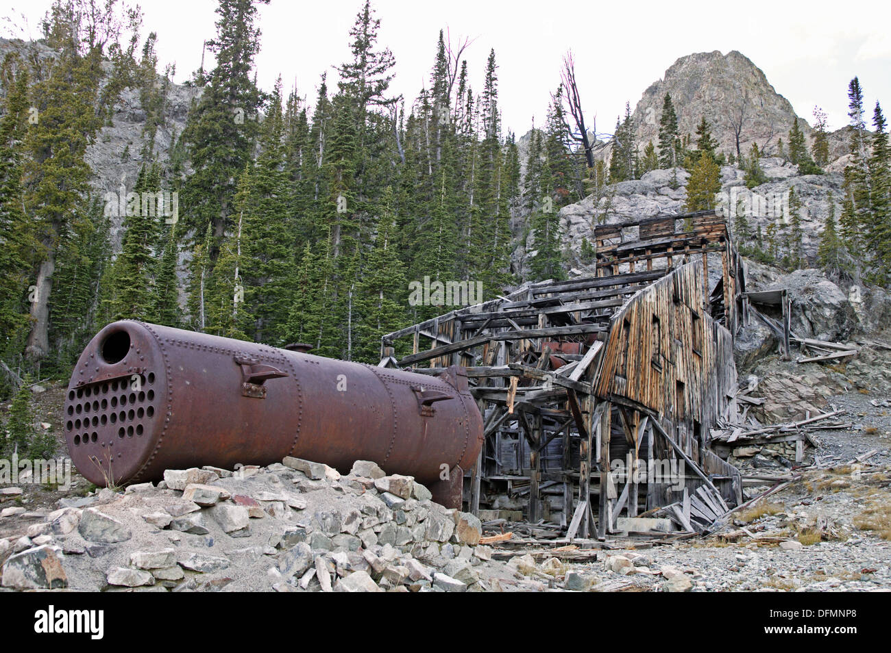 Boulder City, Idaho. Old mining ruin in the Boulder Mt., Idaho. Taken