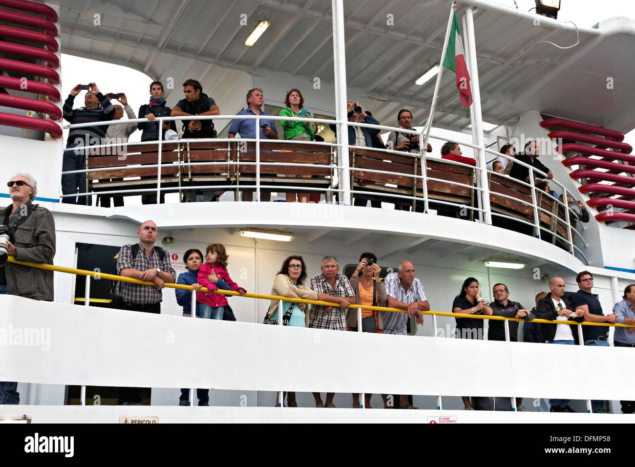 Tourist passengers on a ferry boat Stock Photo