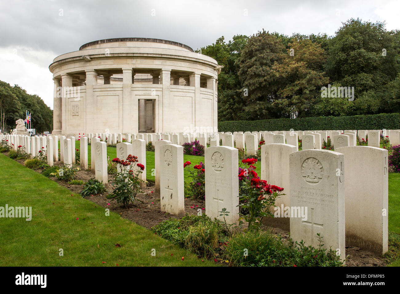 Ploegsteert memorial ww1 cemetery Belgium Belgian World War One cemeteries Stock Photo