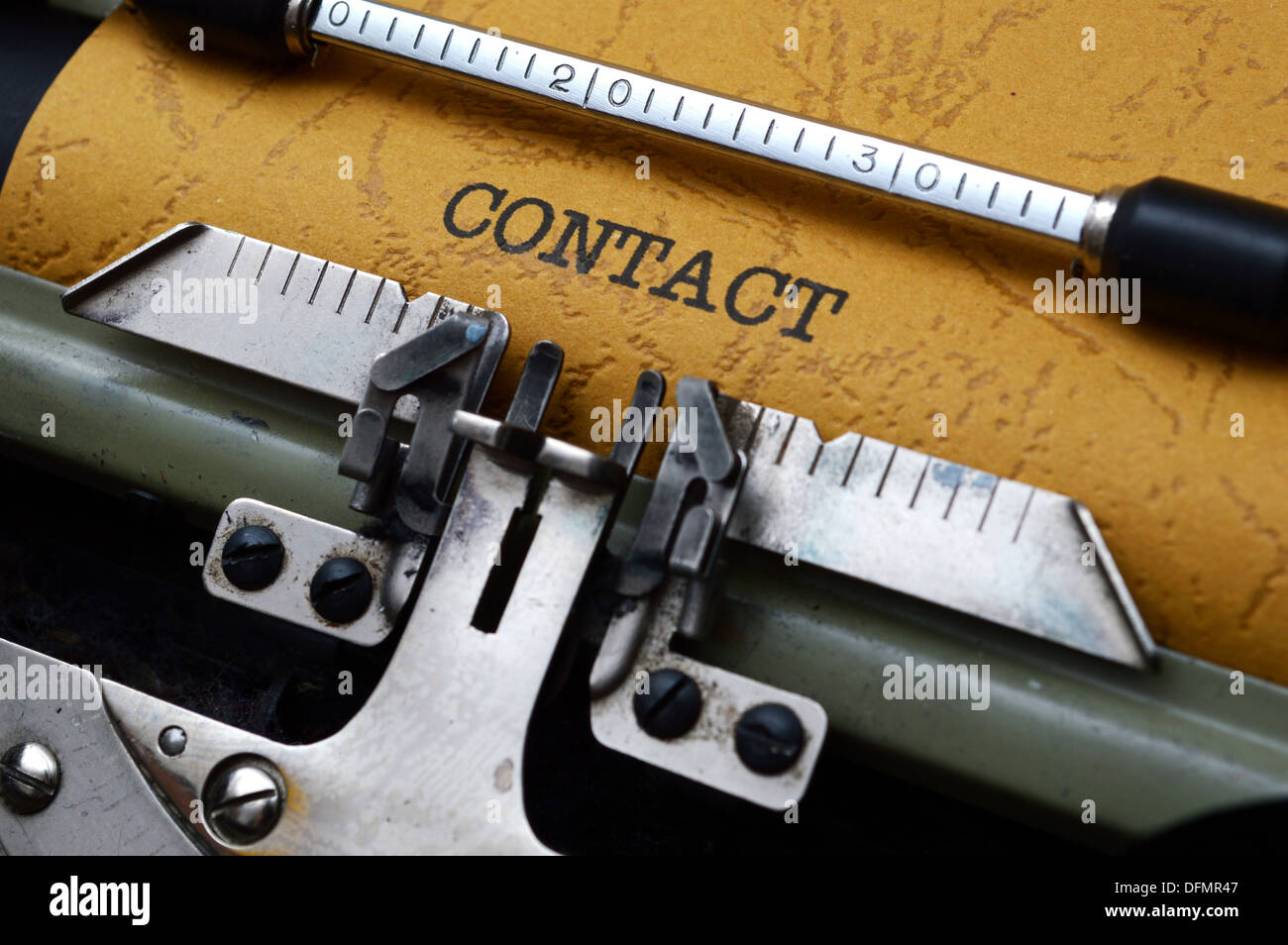 Contact text on typewriter Stock Photo
