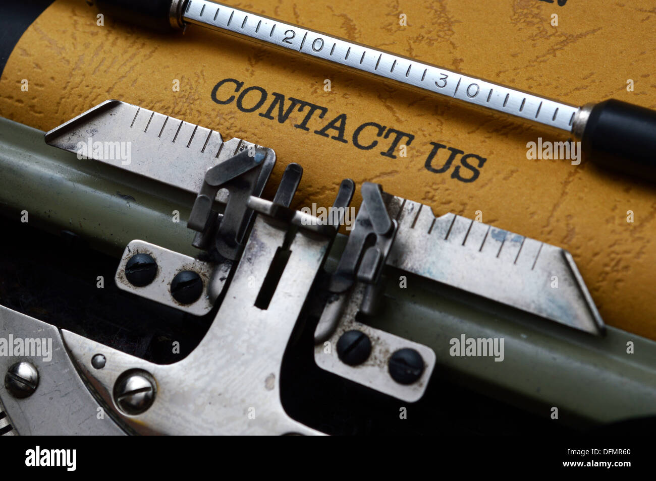 Contact us text on typewriter Stock Photo