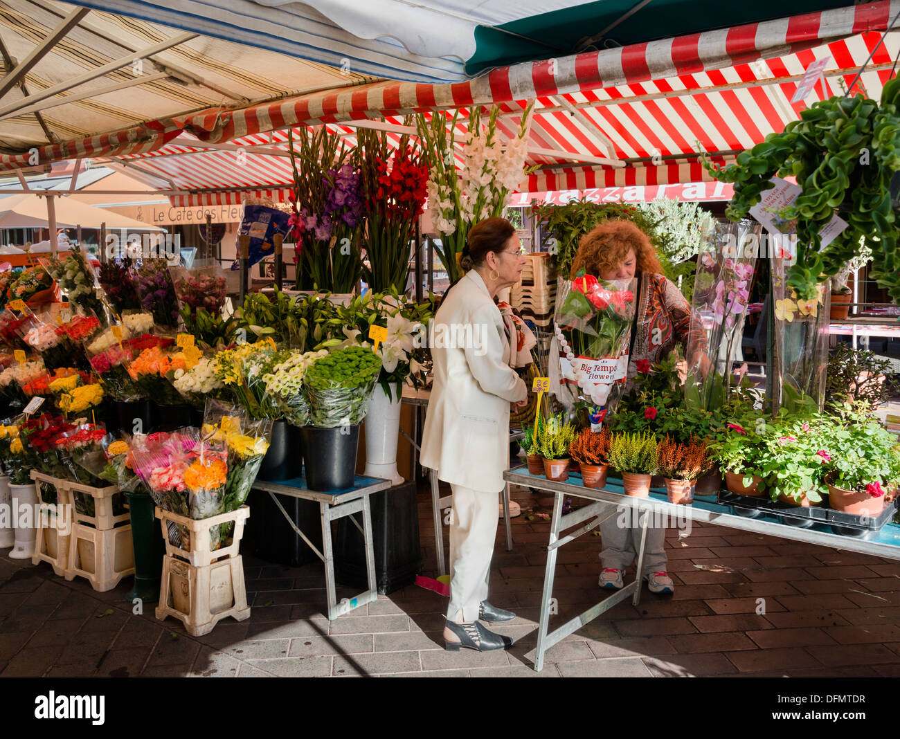 Cours Saleya flower market in Nice Stock Photo