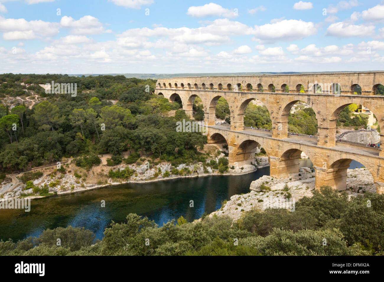 Le Pont du Gard over the Gardon river near Remoulins, aqueduct to Nimes Gard France 138673 Pont