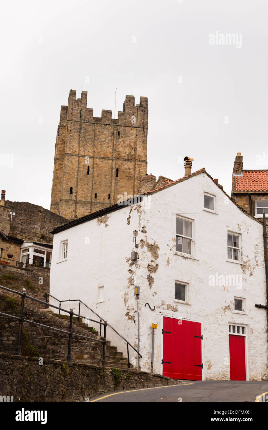 Richmond Castle from Castle Wynd. Yorkshire Stock Photo
