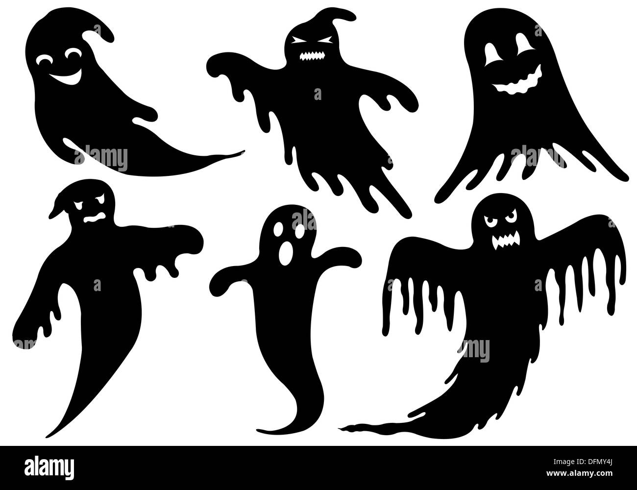 Illustration Of Different Ghosts Stock Photo