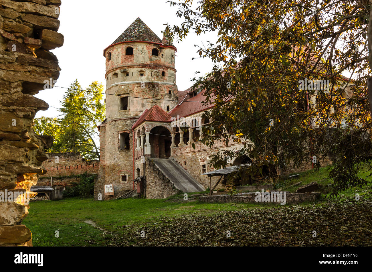 Renovation of an old castle - The Bethlen Castle, built between 14th-17th centuries. Stock Photo
