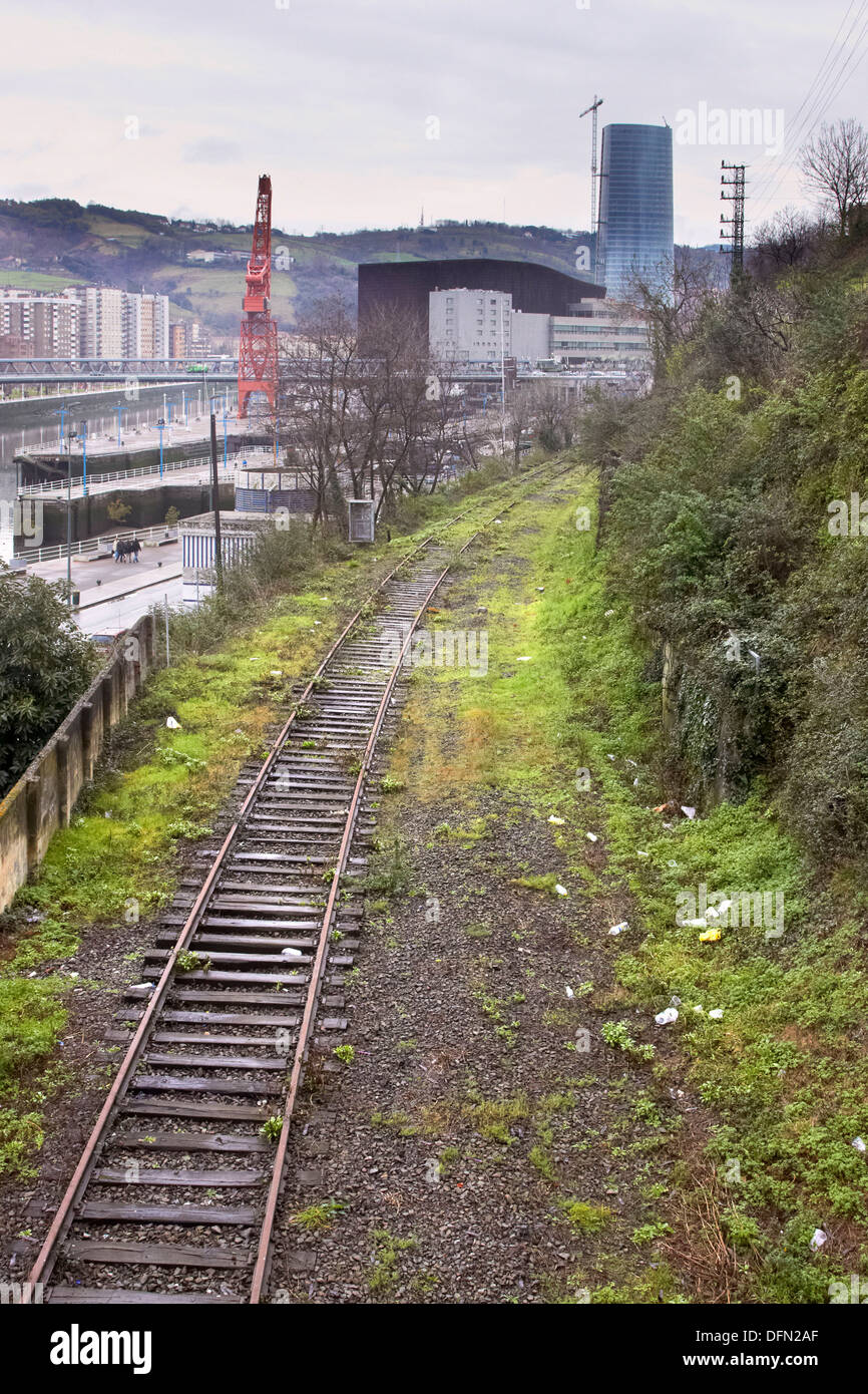 Old railway, Olabeaga, Bilbao, Biscay, Bilbao, Basque Country, Spain Stock Photo