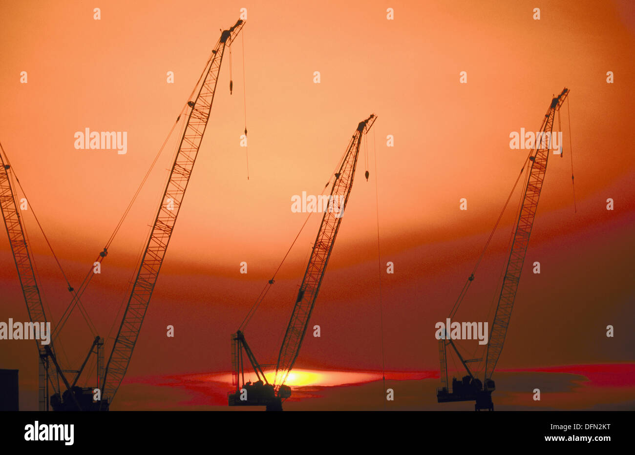 Construction cranes. New York City, USA Stock Photo Alamy