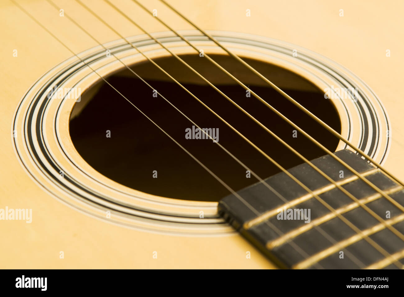 Acoustic guitar rosette and sound hole Stock Photo Alamy