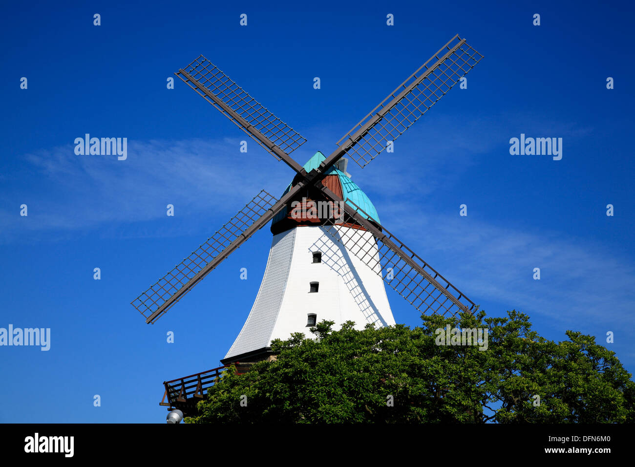 Windmill AMANDA, Kappeln, Schlei, Baltic Sea, Schleswig-Holstein, Germany Stock Photo