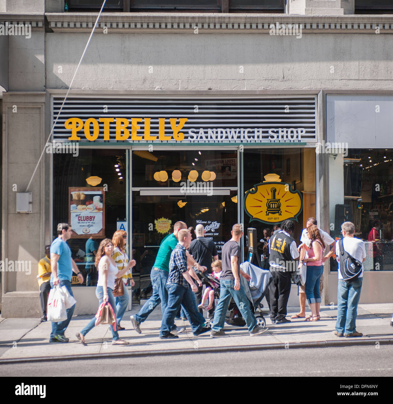 A Potbelly Sandwich Shop on Fifth Avenue in Midtown Manhattan in New