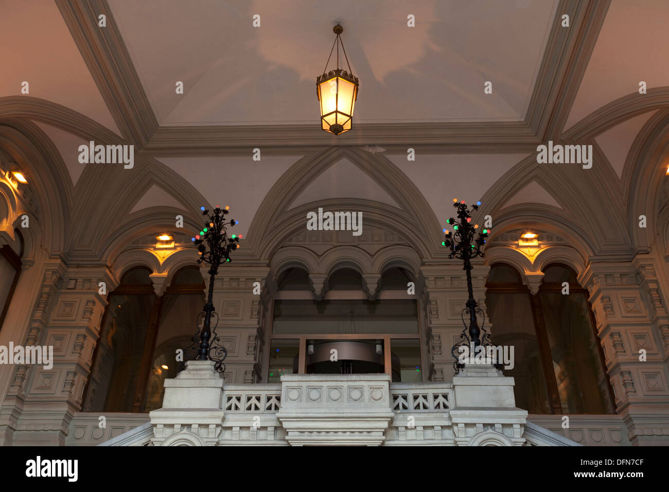 Entrance, GUM Department store, Red Square, Moscow, Russia Stock Photo