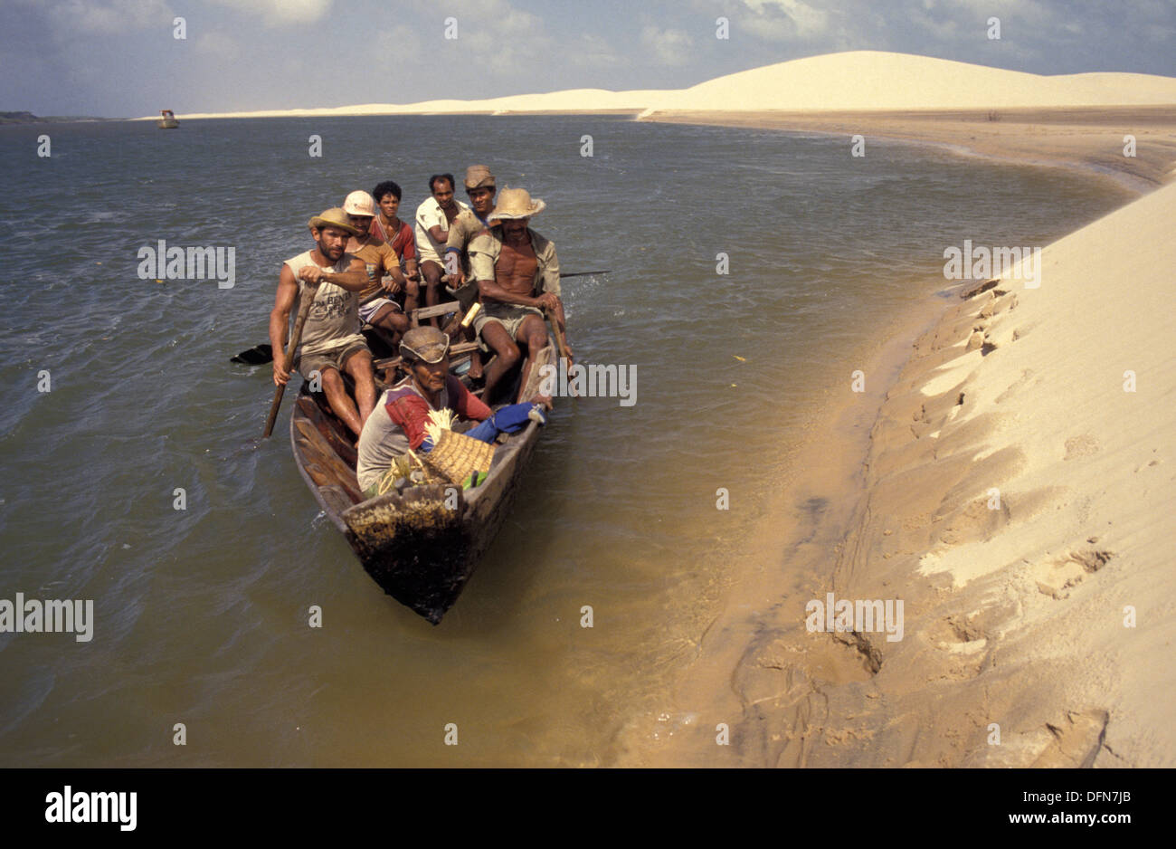 Fishermen and crab hunters, local population of Parnaíba River's delta region Stock Photo