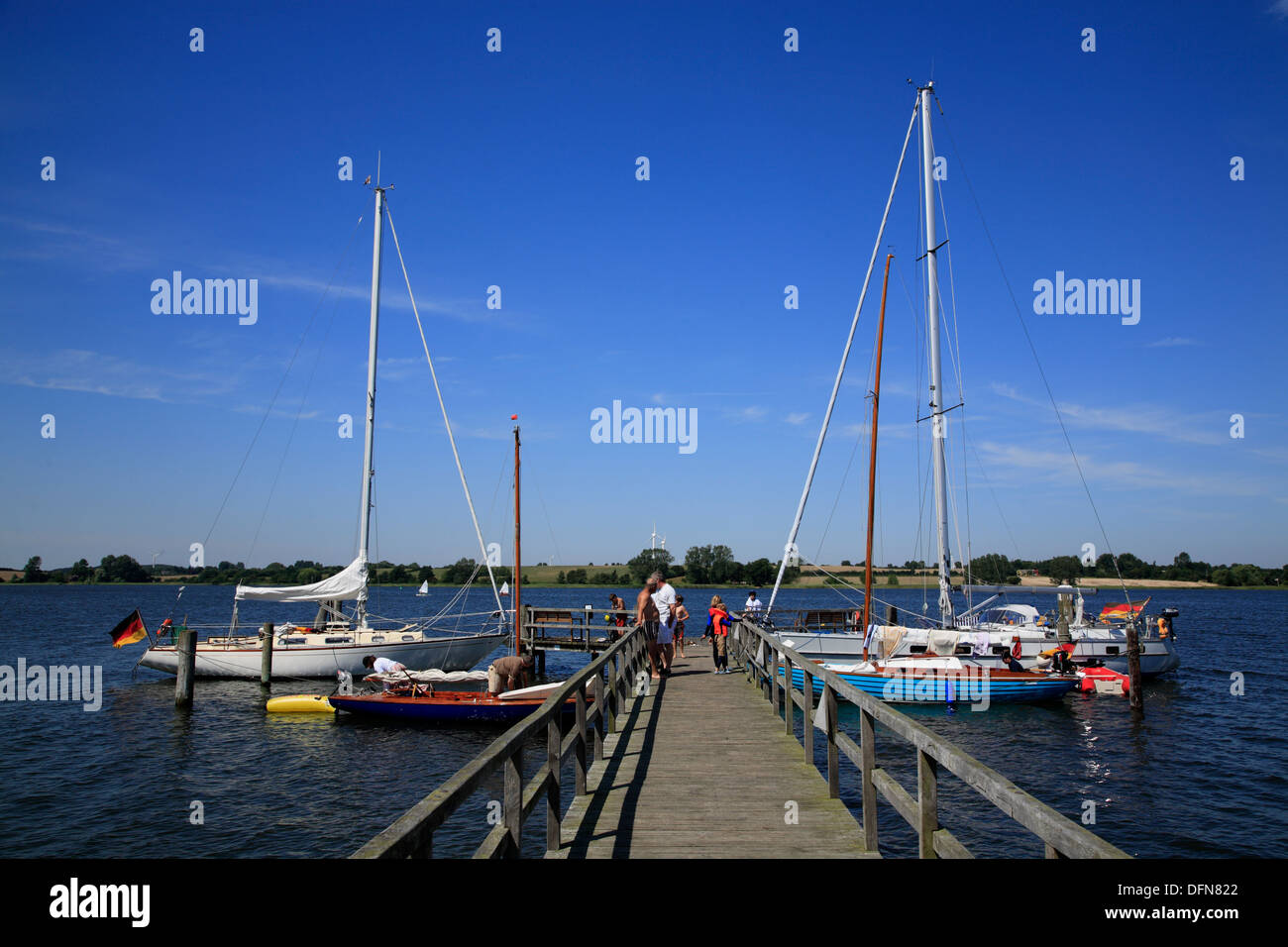 Pier in Sieseby, Schlei, Baltic Sea, Schleswig-Holstein, Germany Stock Photo