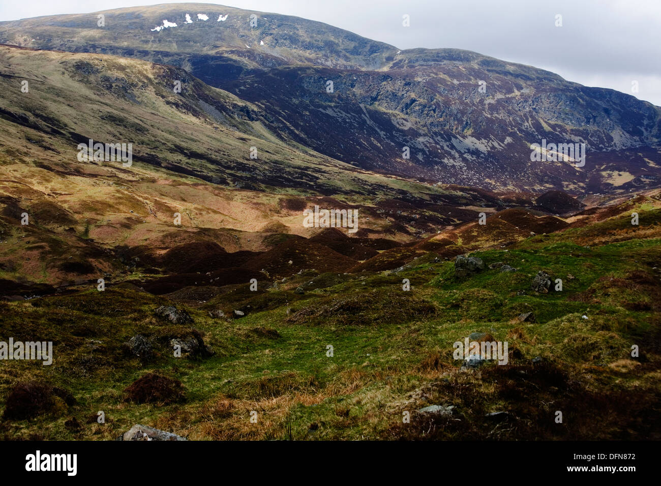 Ben Chonzie at the head of Glen Turret displaying glacial features in ...