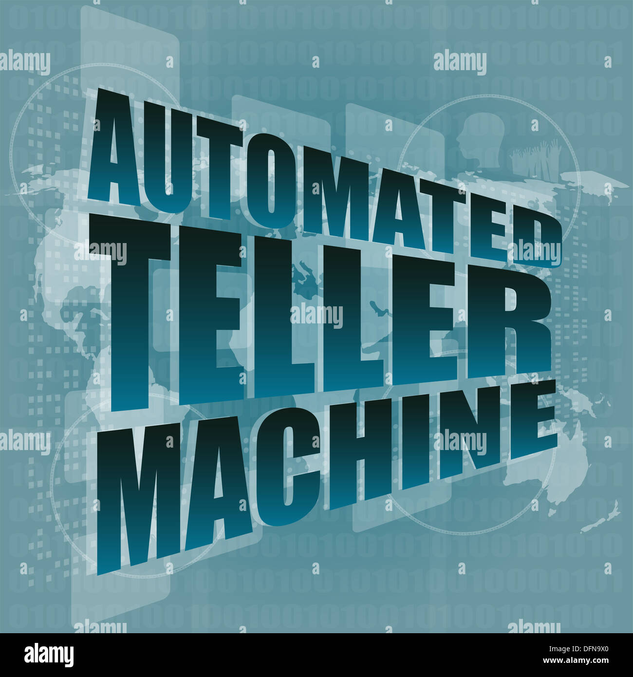 automated teller machine word on digital touch screen Stock Photo Alamy