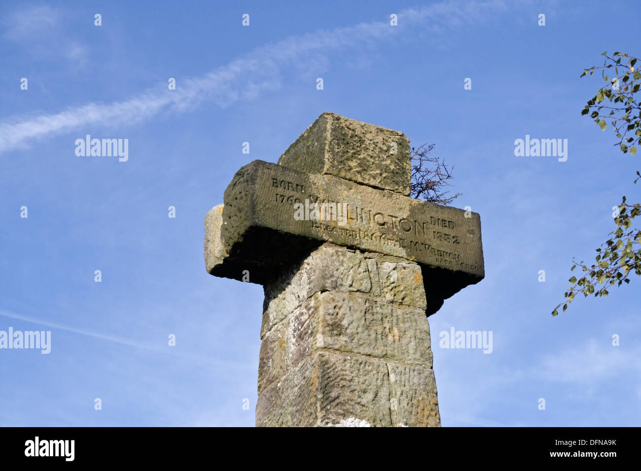 Wellingtons monument, Baslow Edge Derbyshire Peak District England Stock Photo