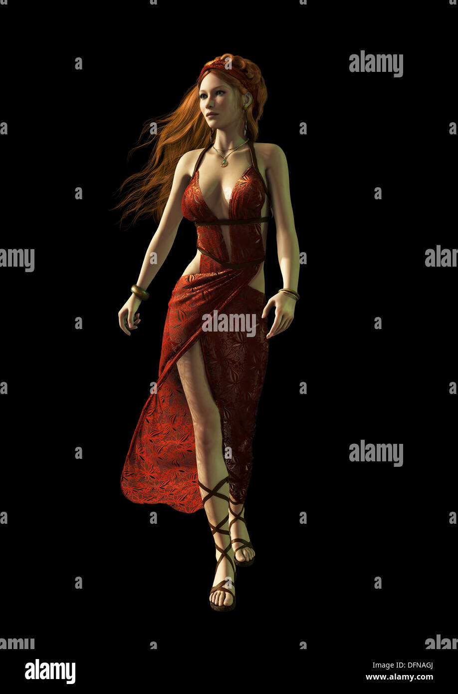 3d computer graphics of a lady in a Roman dress Stock Photo
