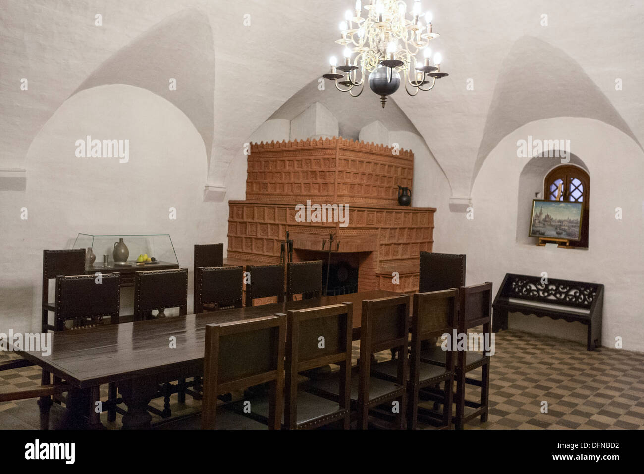 Old English Court Moscow With Furniture And Heater Stock Photo