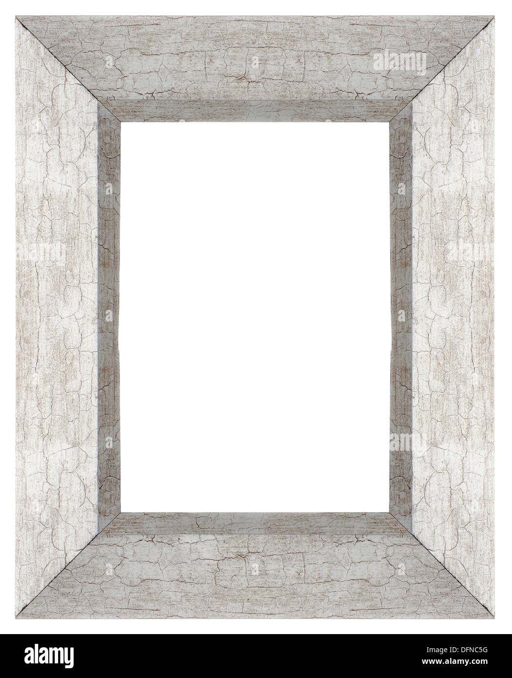 Stylish Silver Frame isolated on white background. Stock Photo
