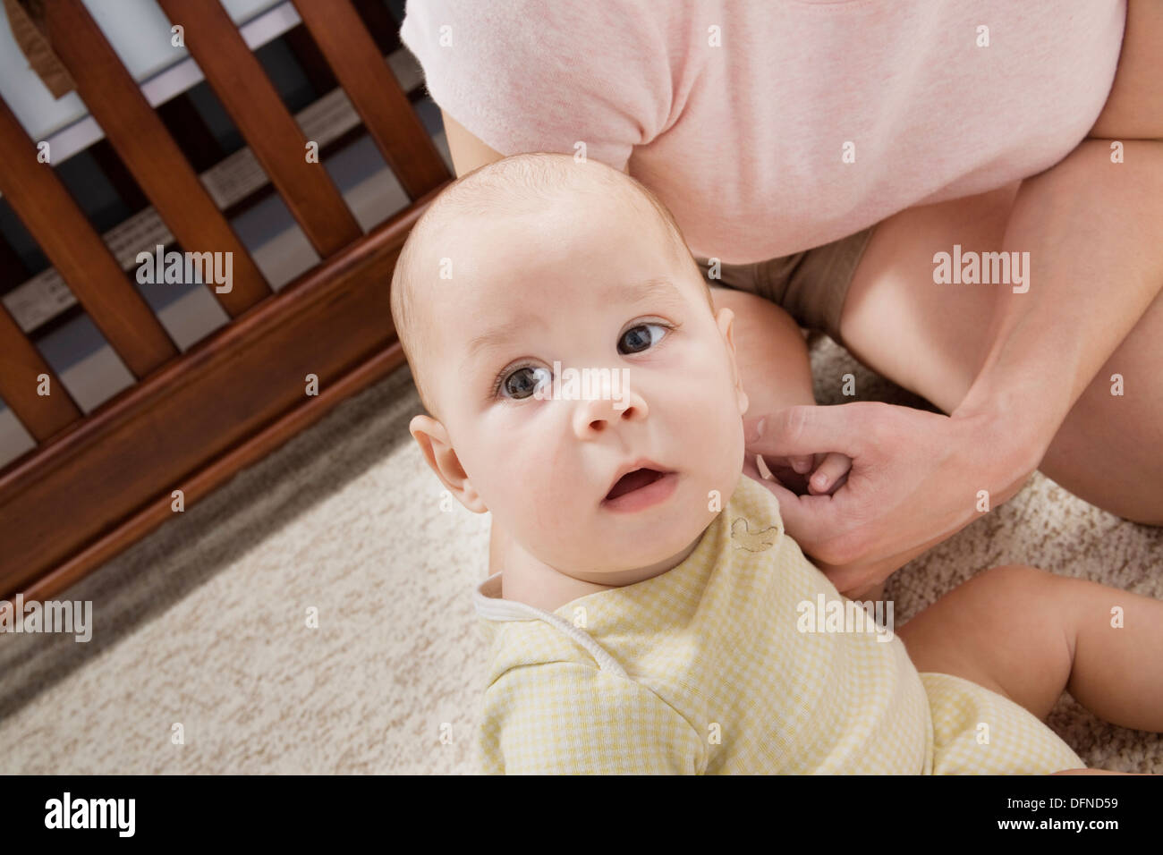 mom and son six months