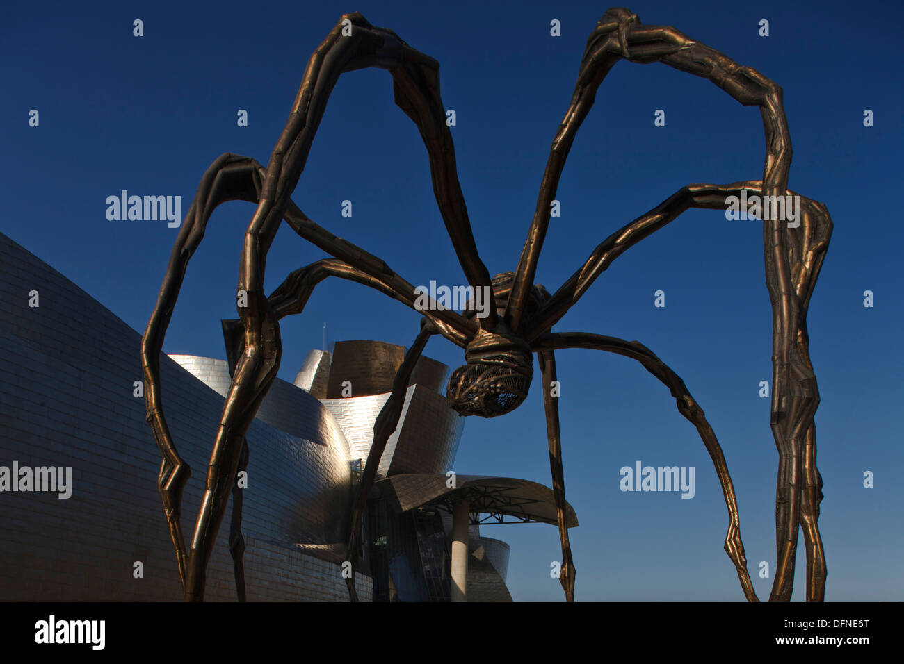Sculpture Mama spider in front of the Guggenheim Museum of modern and contemporary art, Bilbao, Province of Biskaia, Basque Coun Stock Photo