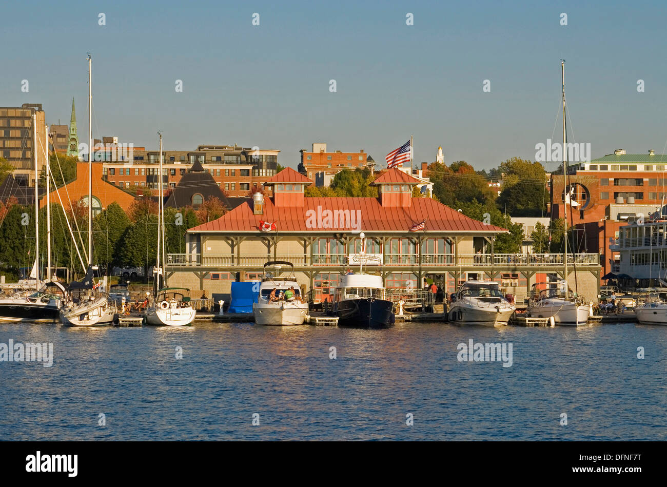Burlington Vermont waterfront on Lake Champlain, New England USA Stock